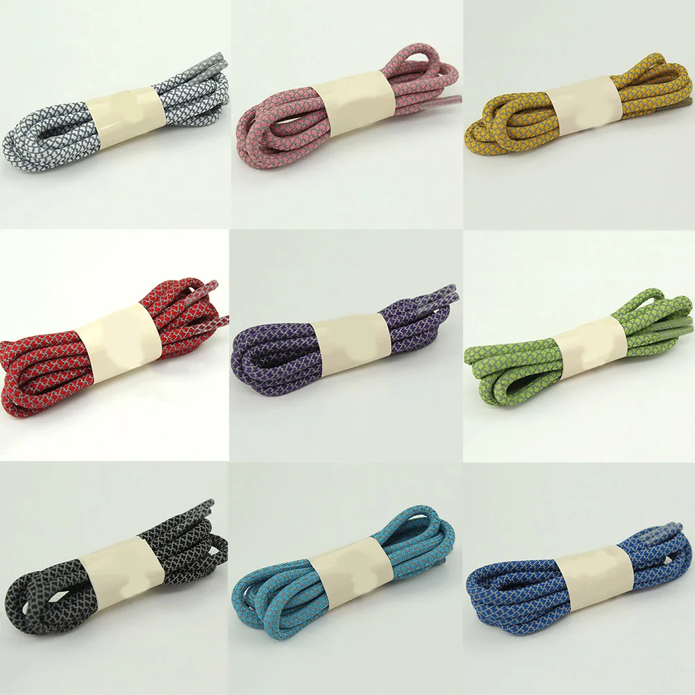 3M Reflective Round Rope Shoe Laces Sports Night Walk Running Shoestrings Adjustable For Boots 350 750 Basketball