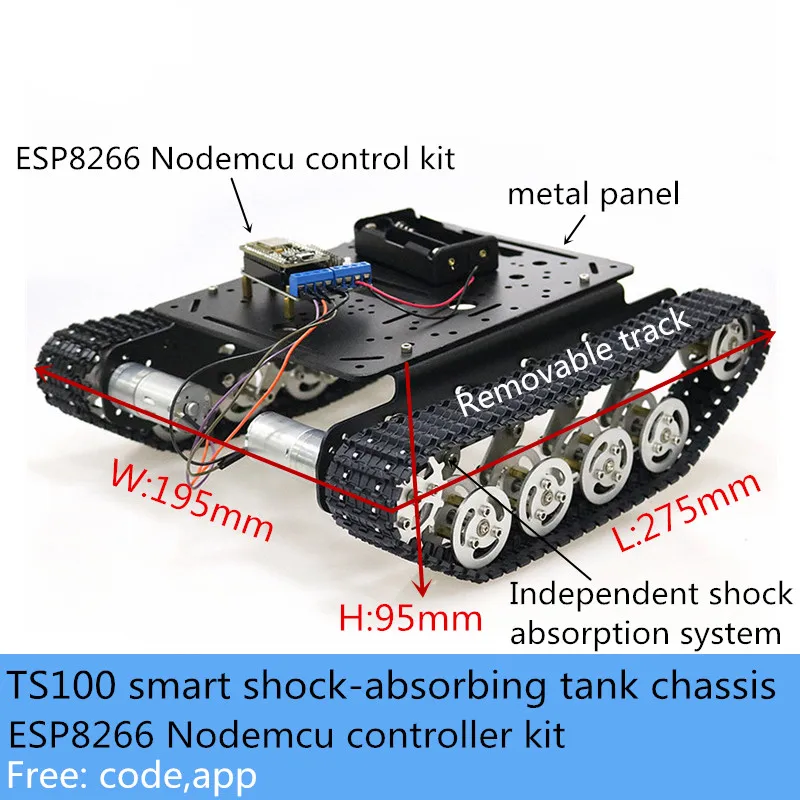 ESP8266 RC умный робот Танк шасси с двойным двигателем постоянного тока + макетная