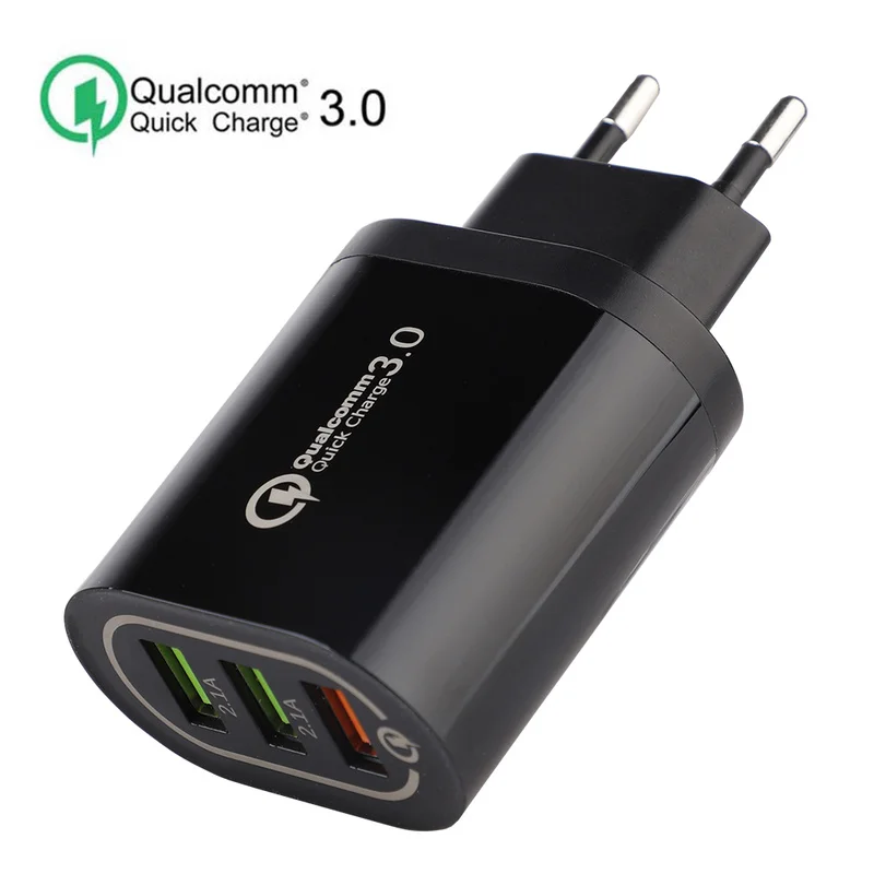 Универсальное быстрое зарядное устройство USB 18 Вт 3,0 5V 3A для Iphone 7 8 EU US Plug для мобильного телефона, быстрое зарядное устройство для Samsung s8 s9 huawei