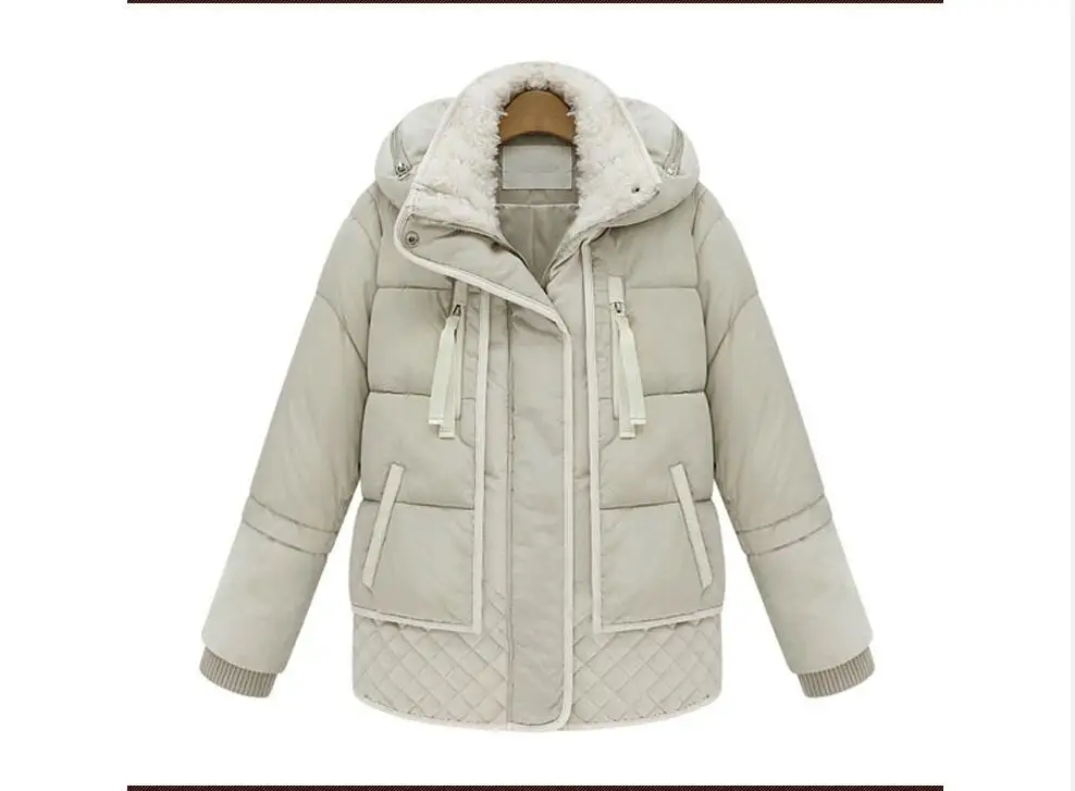 Новинка года; высокое качество; canard doudoune; Модные женские парки; hiver veste femmes; chausir chaud lâche vlecments d'ext; hiver femmes manteau - Цвет: Бежевый