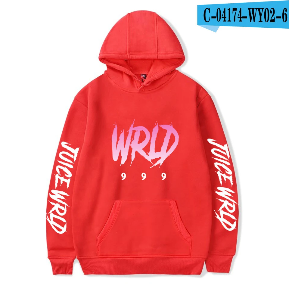 Rapper Juice Wrld хип-хоп толстовка с капюшоном и принтом женская/мужская одежда Лидер продаж толстовки Толстовка размера плюс 4xl - Цвет: red