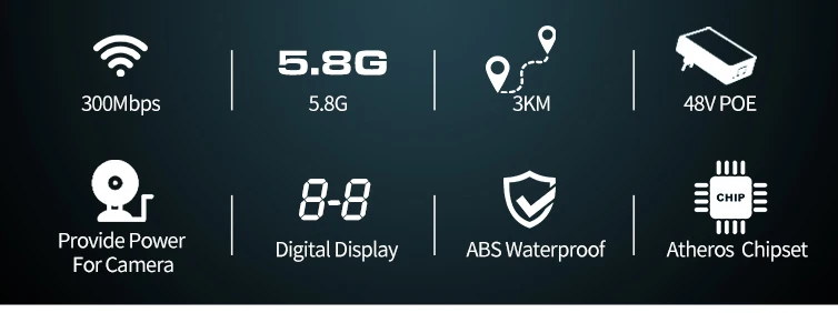 Kuwfi-roteador sem Fio Play com Tela de Led Repetidor de Wi-fi com 48v Outdoor Wi-fi 3km Ponte Poe Plug And Cpe 300mbps 5.8g 2 High Quality Computador e Escritório