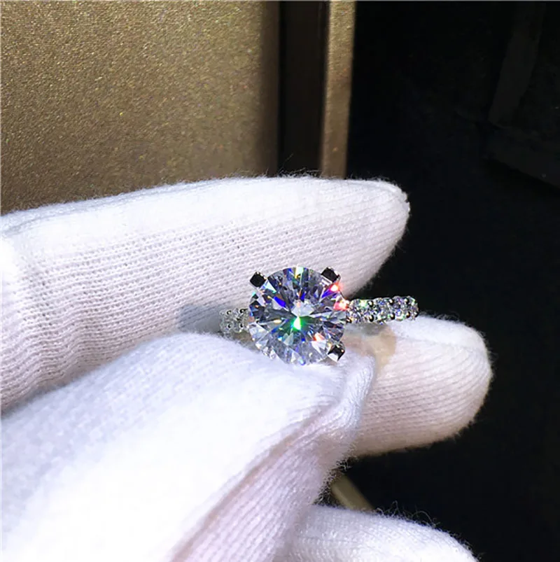 14K Золотое кольцо 2ct D Цвет VVS Moissanite кольцо обручальное кольцо с национальным сертификатом