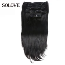 Full Head Brazilian Machine Made Remy Hair#60 Blonde 12”-24”Natural Straight Clip In Human Hair Extensions