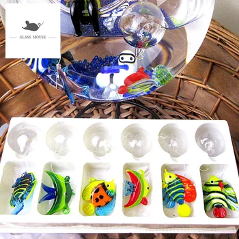 

Aquarium decorative figurines Miniature Glass Marine animals Statues floating charms pendant fish ornament Fish tank accessories
