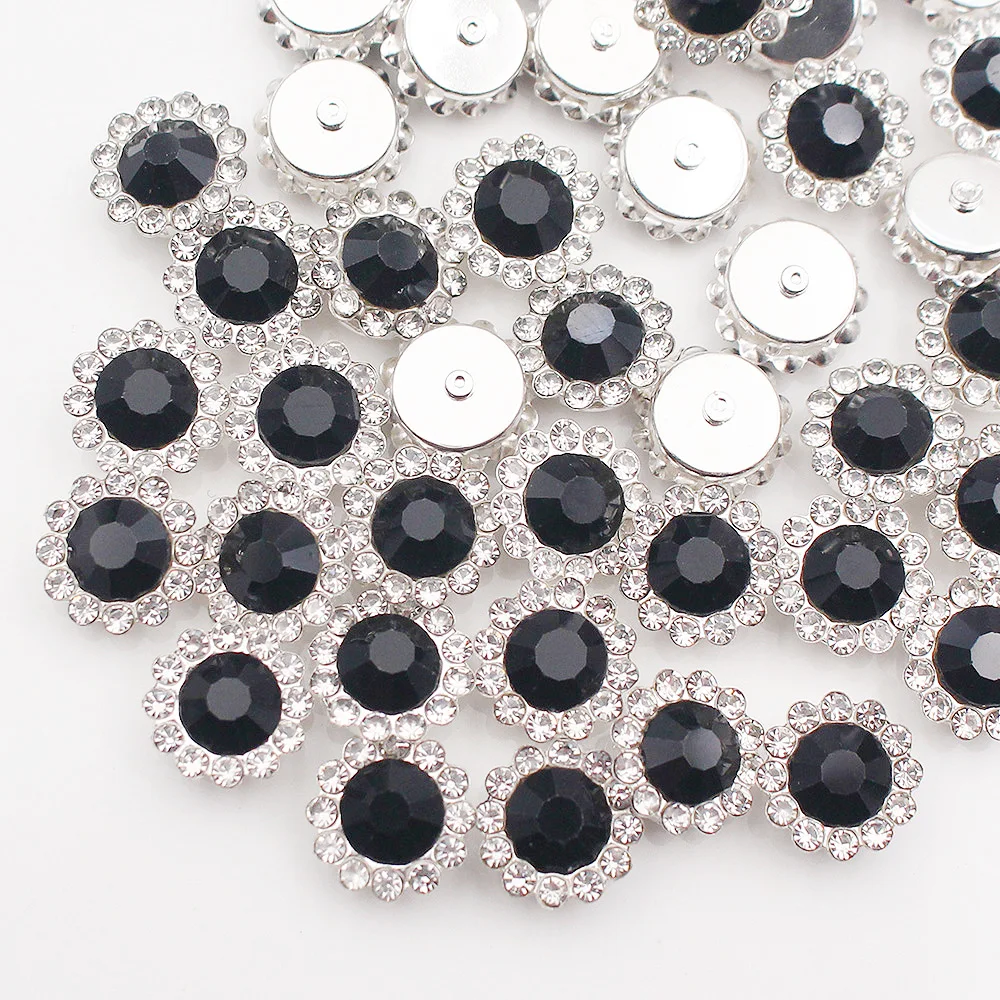 Gold Flower Claw Rhinestones - Glittering Crystal Trim Stones for Garment Crafting and Embellishment