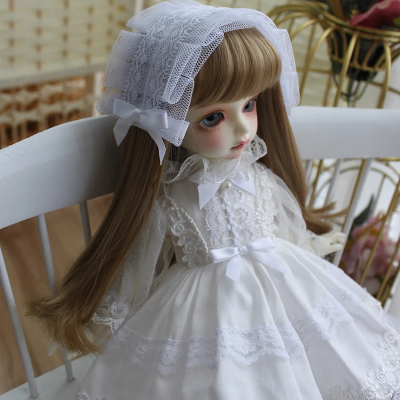 1/6 1/4 1/3 BJD белое платье+ украшение для волос для 1/6 YOSD 1/4 BJD MSD 1/3 BJD Blyth платье для куклы кукла аксессуары BJD платье