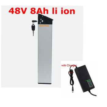 

48v 8AH li ion battery Hide lithium battery 18650 BMS for 400W folding assist hybrid ebike bicycle scooter + 2A charger
