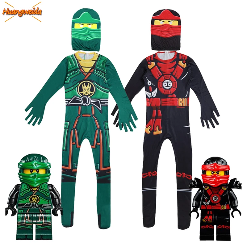 Костюм ниндзя Детские костюмы на Хэллоуин для детей Ninjago костюм платье для мальчиков на Хэллоуин косплей костюм супергероя