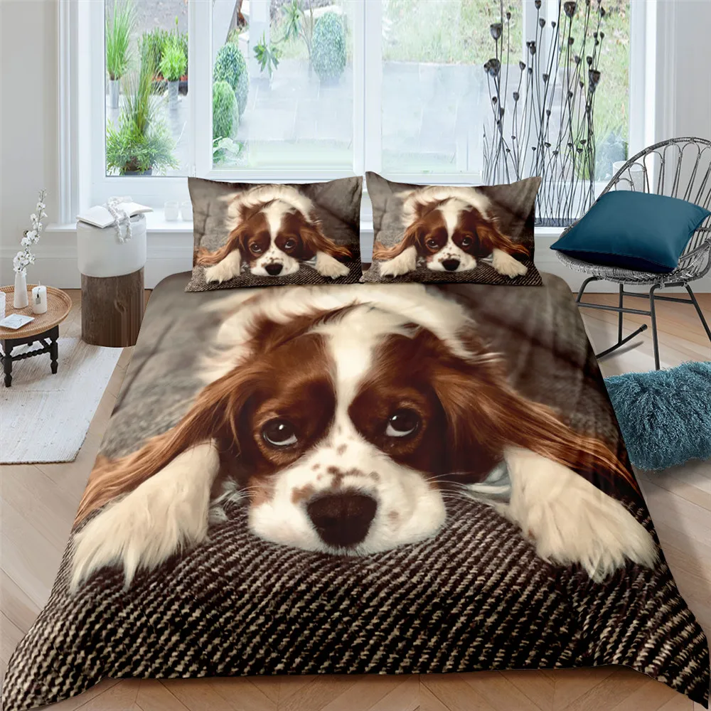 Cute Duvet Cover Pets Dog Bedding Set For Luxury Home Textiles 2/3pcs