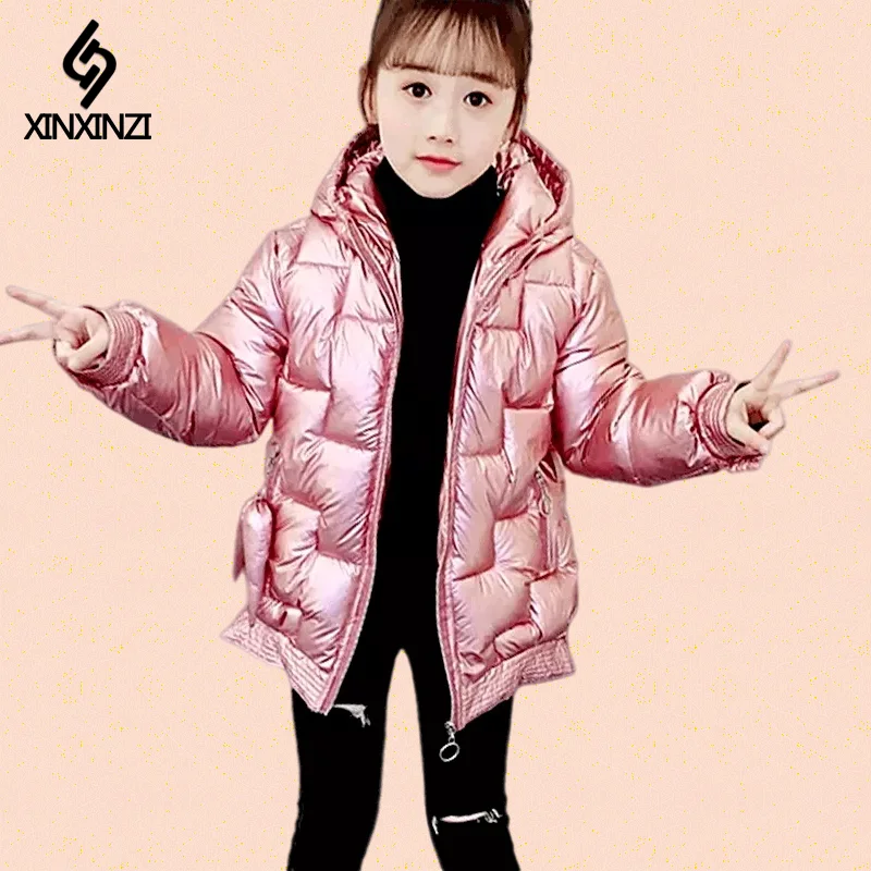 Pink/ New Winter Girls Cotton Jacket Fashion Children's Wear Winter