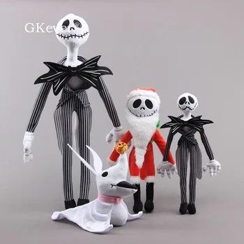 

20-50cm Santa Jack Skellington Plush Toys Doll Peluche Nightmare before Christmas Ghost Dog Zero Jack Plush Doll Kids Women Gift