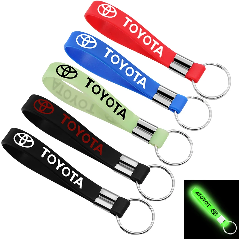 

1Pc Luminous Emblem Keyring Keychain Split Ring Keyfob Key Holder Women Men DIY Key Chains Accessories for Toyotas Corolla Yaris