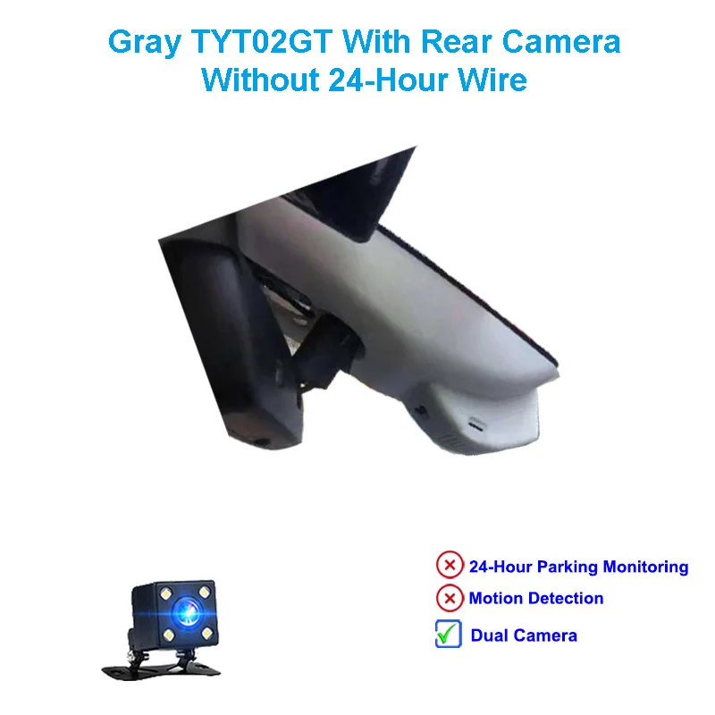 Gray Tow Camera Jabriel 1080P Автомобильный видеорегистратор автомобиля Камера 24 часа видео рекордер двойной lensrear Камера для Toyota rav4 Camry Yaris Corolla Avensis t25 - Название цвета: Gray Tow Camera