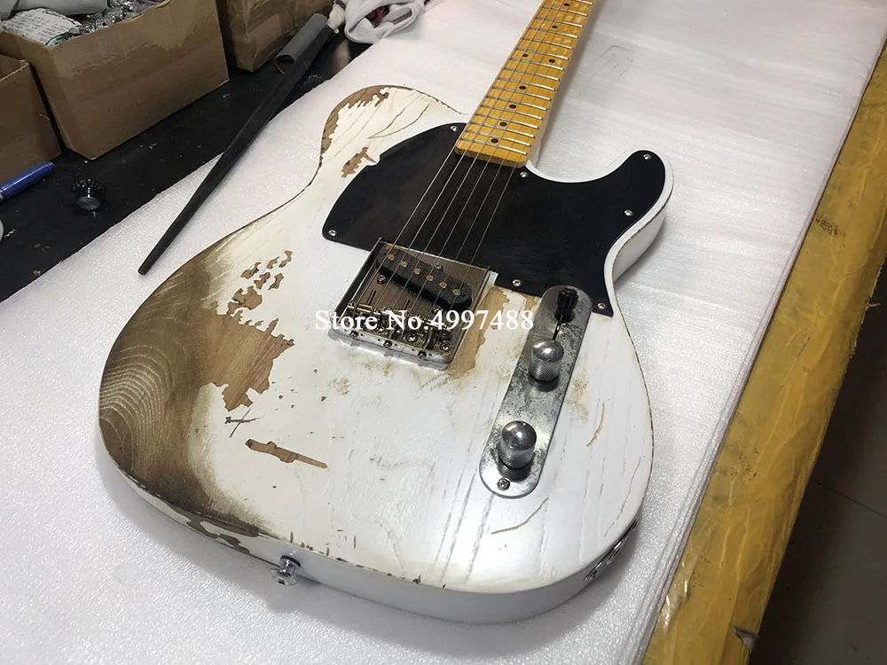 Ручная резная электрогитара relics TL ручная работа металлическая нитролакверная крашение полная