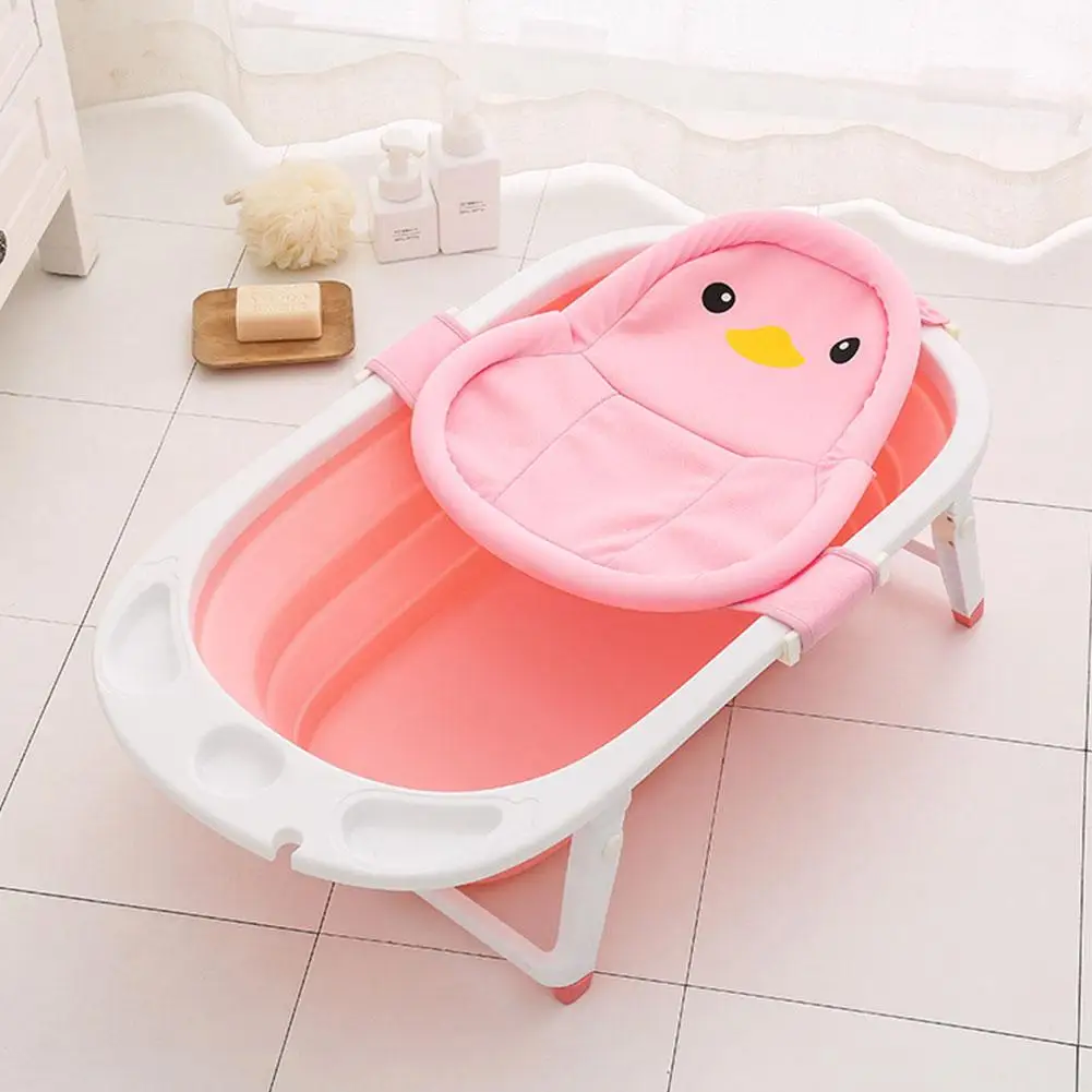 Portable Baby Bath Non-Slip Newborn Baby Bath Seat Support Net Baby Bath Net With Cute Pattern
