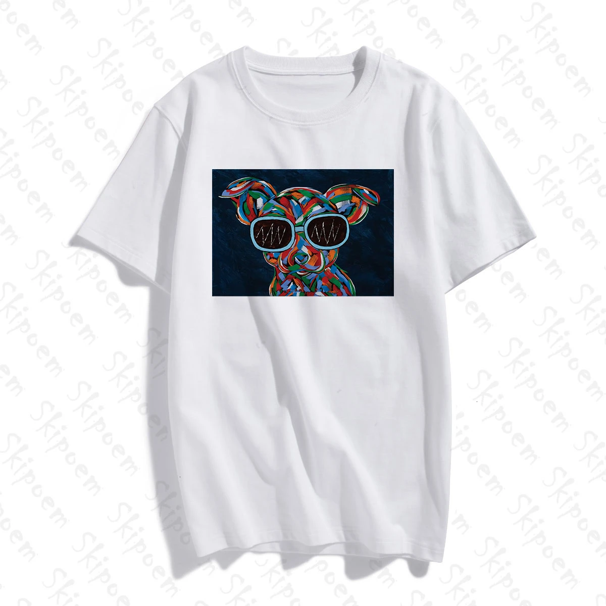 Психоделическая собака футболка очки для женщин Винтаж Tumblr Готический корейский