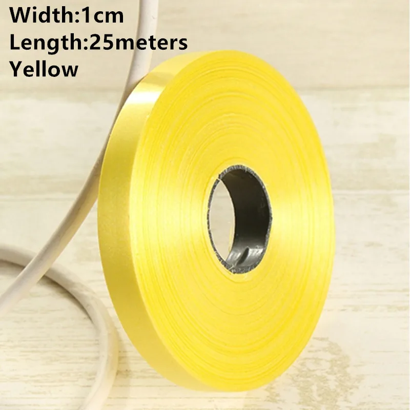 Бумажная лента высокого качества 1roll1cm-3.2cm колокольчик ветра может быть завязан с воздушным шаром рваные пластиковые ленты для ремесел можно свернуть - Цвет: 1cm Yellow