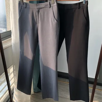 

Women's High Waist Zipper Ankle-Length Pants Solid Color Officel Lady Trousers 2020 New