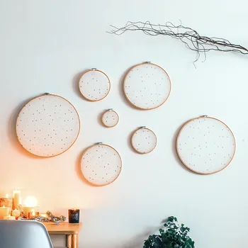 

Nordic style embroidered hanging ornaments wedding decoration pendants star design wall hanging earrings pendant storage rack