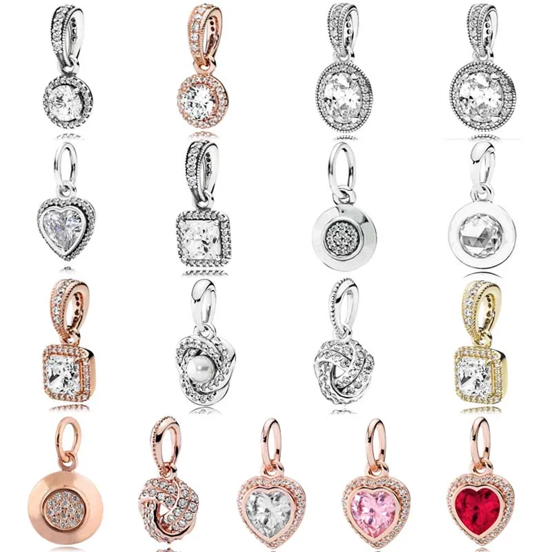 

DIY Charm Sparkling Love Elegance Milgrain Love Knot Pendant 925 Sterling Silver Bead Fit Fashion Bracelet Jewelry