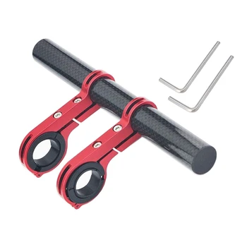 

Double Clip Carbon Fiber Bicycle Handlebar Extension Lamp Bracket Telephone Bracket Bracket Bracket Space Saving Plus 2 Hex Wren