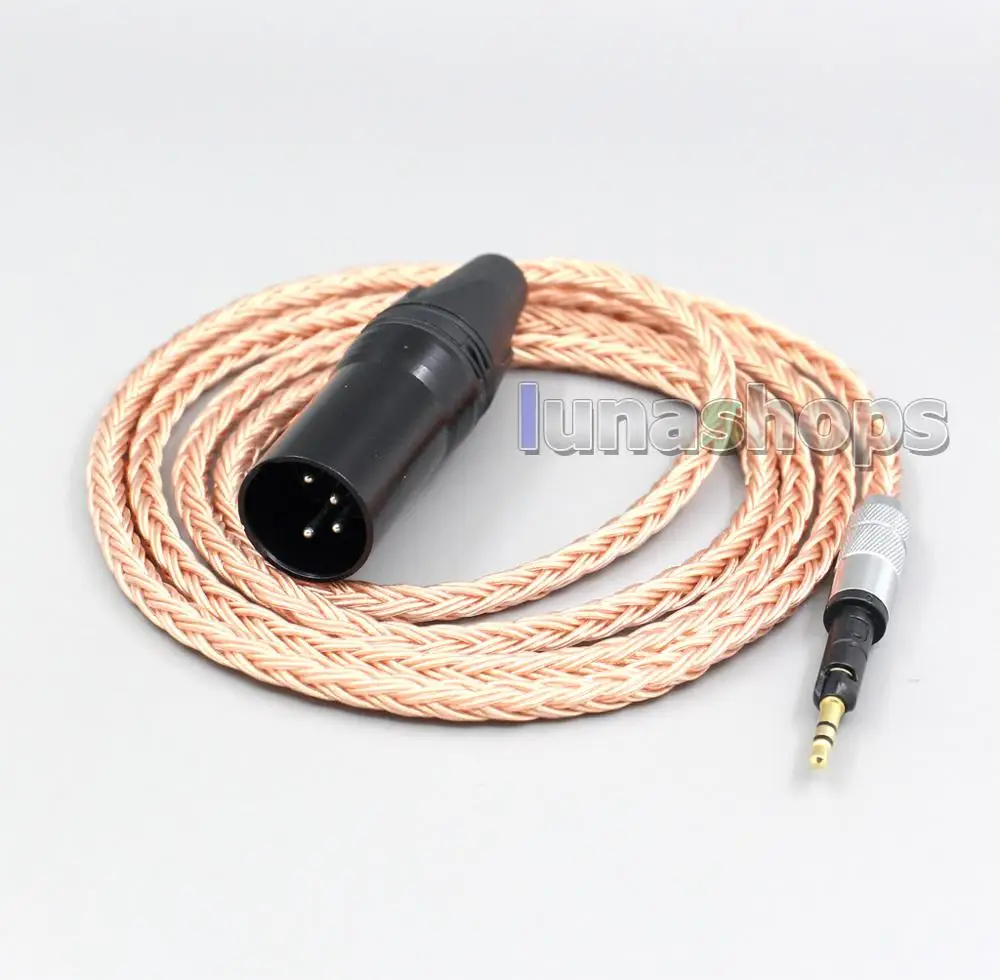 LN006838 XLR 3 4 Pole 6 5mm 16 Core 99 7N OCC Earphone Cable For Sennheiser HD6 HD7 HD8 MIX DJ HD595 Headphone