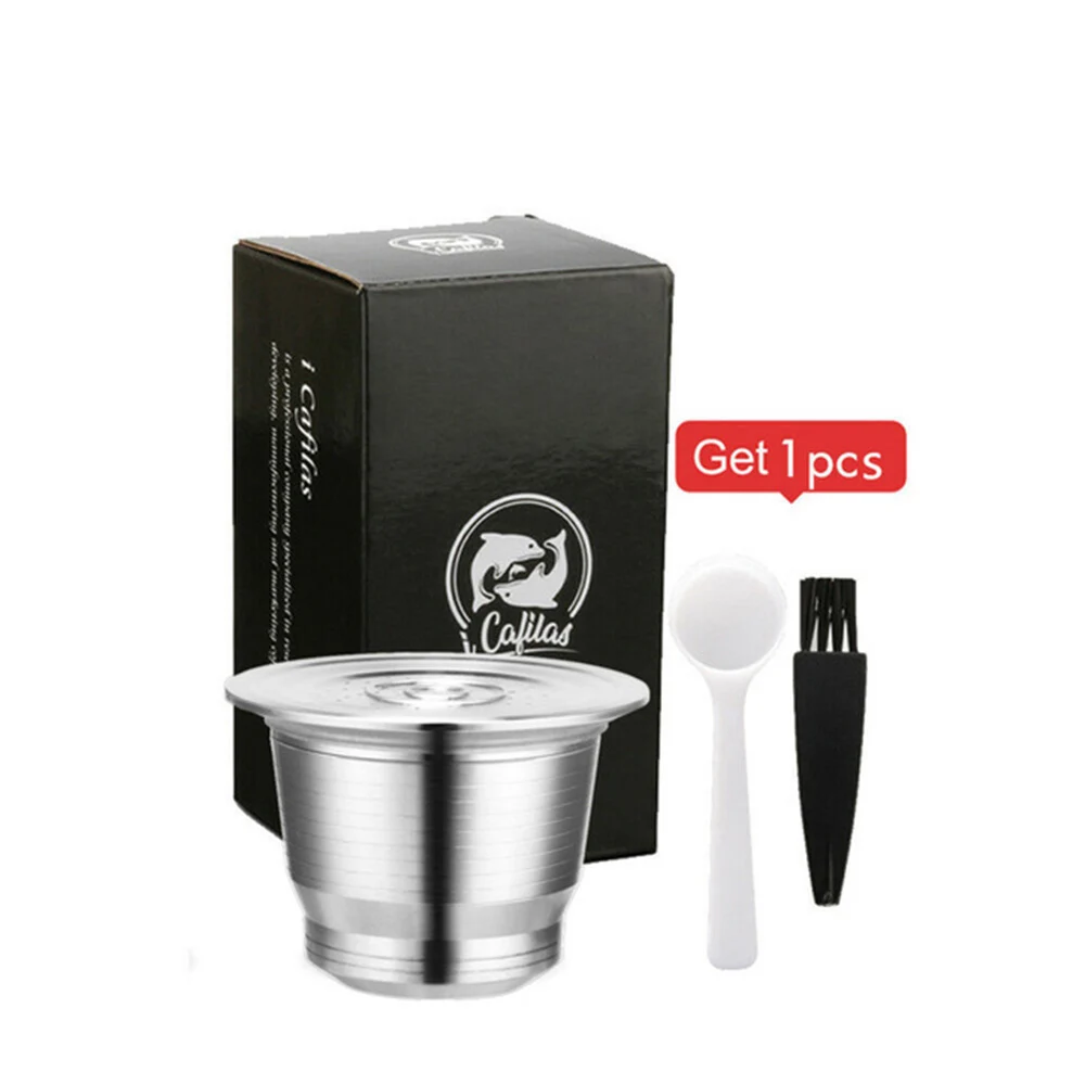 As picture ICafilas Nespresso многоразовые фильтры многоразовые кофейные капсулы Pod из нержавеющей стали Эспрессо кофейные фильтры и трамбовки XY012 - Цвет: As picture