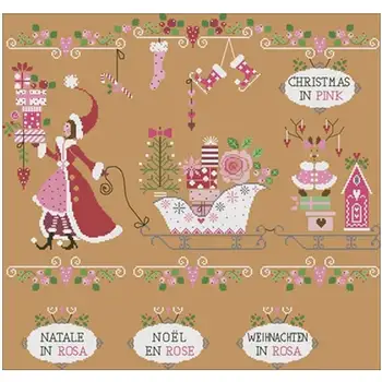 

Christmas rose float patterns Counted Cross Stitch 11CT 14CT DIY Chinese Cross Stitch Kit Embroidery Needlework Sets