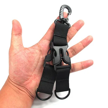 

Nylon Webbing Backpack Clips Ribbon Camping Attach Belt Clip Kit Carabiner Strap Clasp D Hanging Safe Climbing Buckle