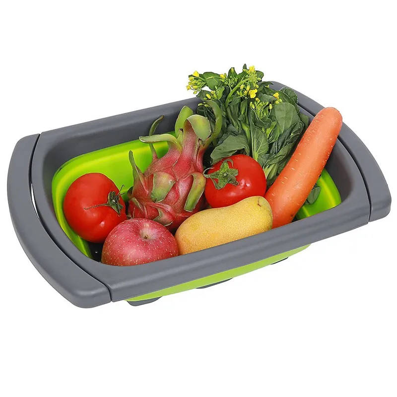 Силиконовые сливные складные корзины складные дуршлаг складные кухонные сито для фруктов овощей моющие сито кухонные принадлежности