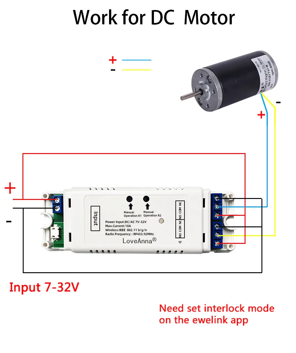 Wifi 2CH Switch Module Motor Controller for Rolling Sliding Door DC 12V 24V 32V AC220V RF Remote Work with eWelink APP smart switch