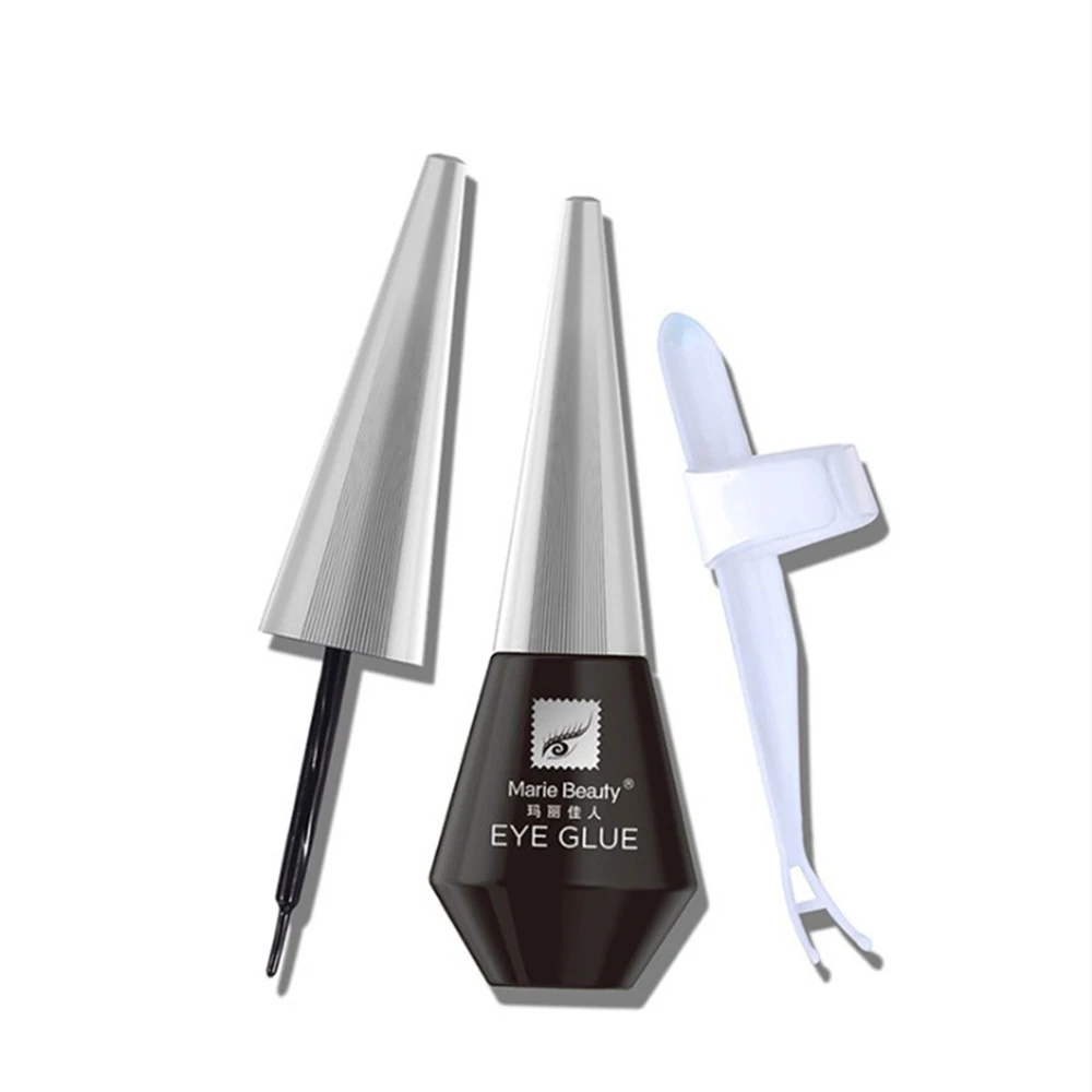 Черный Eyelash Glue 12ML Clear Quick Dry Black Extension Lasting False Eyelash Makeup Adhesive Beauty Tools primer for eyelash TSLM1 - Цвет: Черный