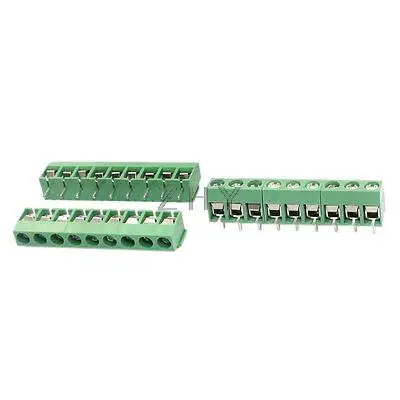 300V 10A 9 позиция 26-10AWG зеленый пластиковый винтовой клеммный блок 5 мм 3 шт |