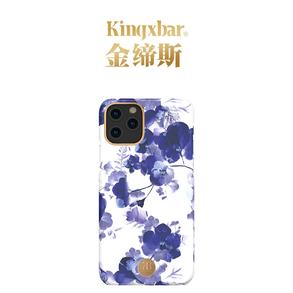 Orchid Чехол для телефона с блестящими цветами и бриллиантами для iPhone 11 Pro Max/11 Pro/11 роскошный Кристальный Жесткий Чехол для женщин противоударный KINGXBAR - Цвет: Orchid