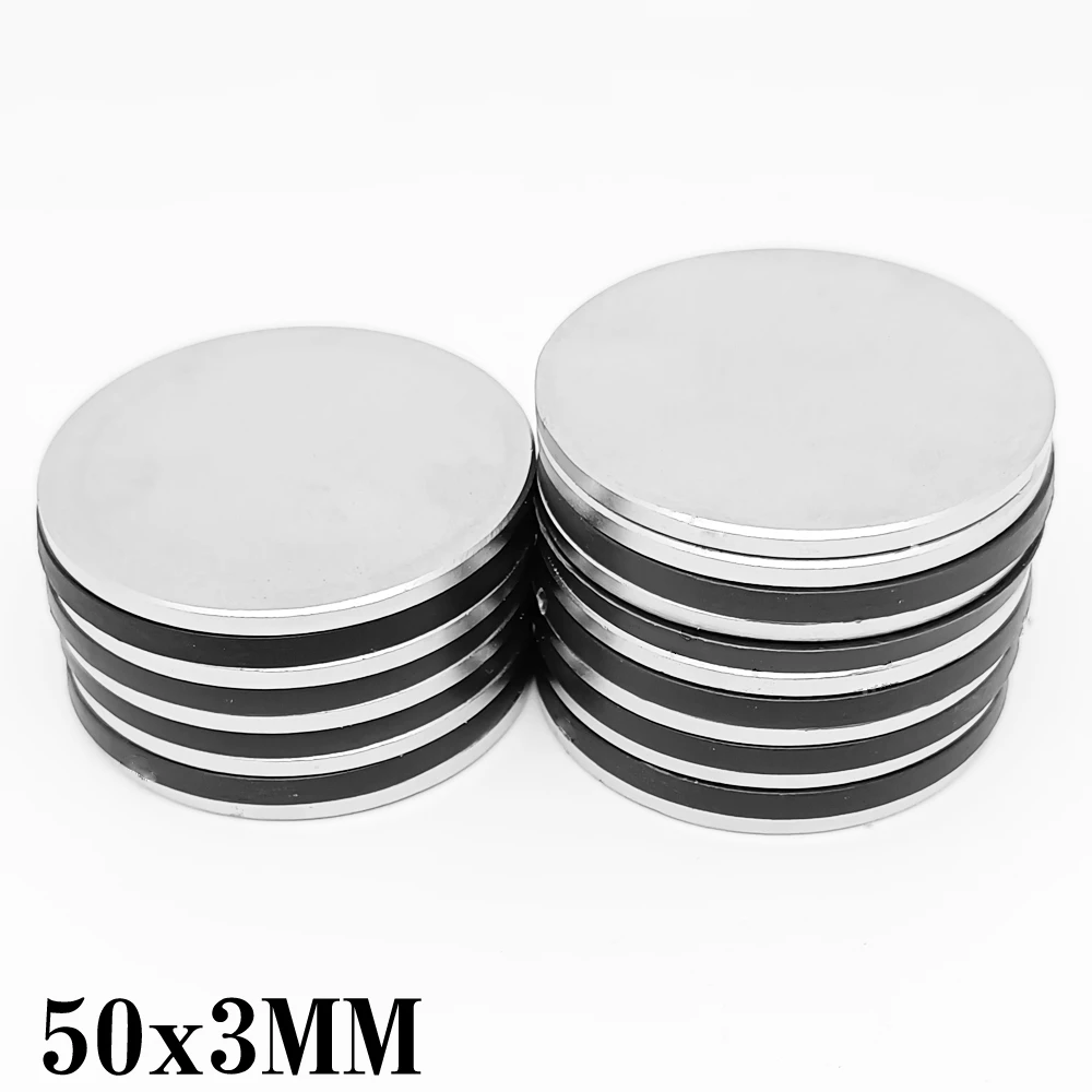1/2/5/10PCS 50x3mm Bulk Round Rare Earth 50mm X 3mm Neodymium