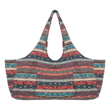 Сумка для йоги на одно плечо для девушек, цветная Женская Холщовая Сумка для фитнеса, Большая вместительная спортивная сумка для хранения для пляжа и тура