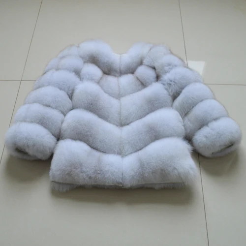 fox fur white Модные вечерние женские зимние пальто высокого качества с натуральным лисьим мехом, меховые пальто из натурального Лисьего меха, роскошные меховые пальто для девочек - Цвет: fox fur white