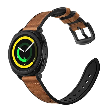 

Watch Accessories Watchbands new 20mm for samsung S4 Gear Sport leather cowhide and silicone watch strap smartwatch bracelet