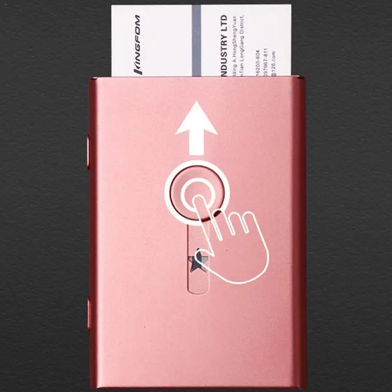 Business Name ID Credit Card Holder Hand Push Metal Ultrathin Bank Case Organizer Box For Men Women Gift 7 Colour | Дом и сад