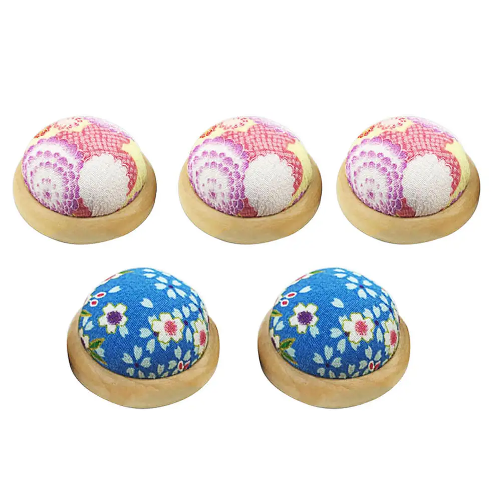 

5X Wood Base Needle Pin Cushion Pillow Sharpen Small Sewing Craft Needlework