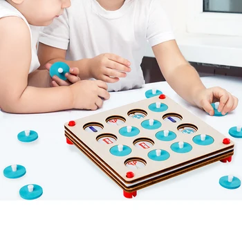 

Kids Toys Wooden Memory Match Chess Game Children Early Educational 3D Puzzles Family Party Interactive Game Puzzles