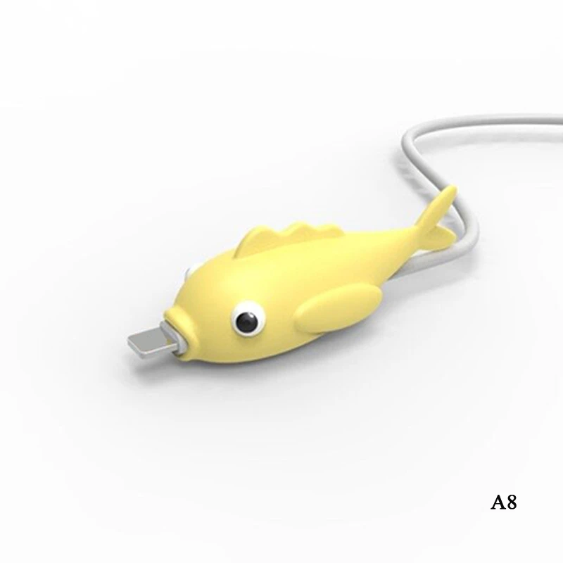 Cute Cartoons Animal Bite Cable Data Protector fish dinosaur dog Shaper cable Winder Organizer iPhone iPad Data Line Protection