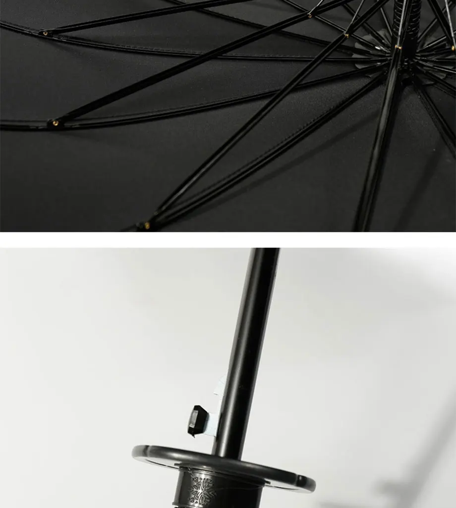 GQIYIBBEI Stylish 6 models Black Samurai Ninja Sword Long-handle Rain Gear Umbrellas Semi-automatic Open Close 8, 16 or 24 Ribs