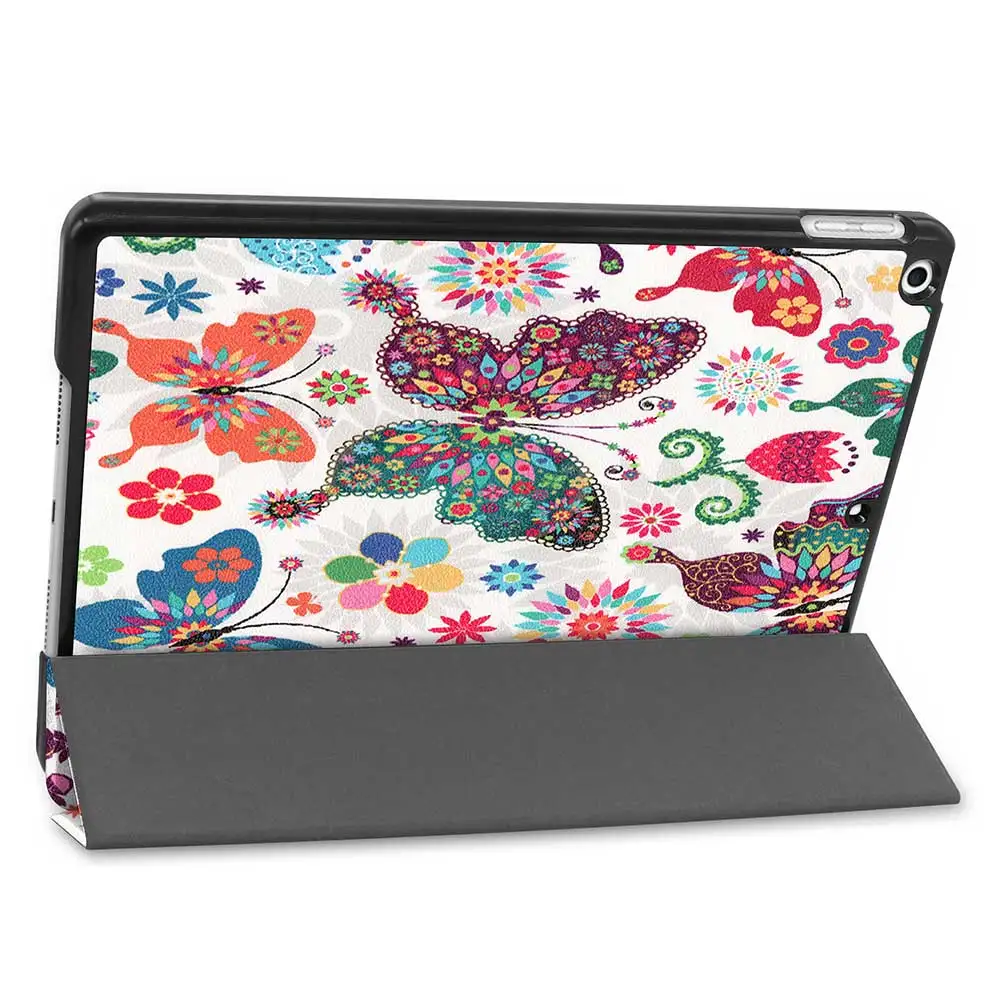 Кожаный чехол-подставка с принтом для Ipad 10,2 iPad 7 Gen, чехол с функцией автоматического сна, умный чехол для Apple iPad 10," чехол