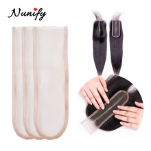 Nunify 4 #215 4 2 #215 4 2 #215 6 Closure Lace Wigs Net Swiss Net For Lace Wig Base Cap Lace Frontal Closure Material Brown Color tanie tanio breathable invisible Swiss lace net for wig making 3 Sizes closure net basement foundation for make wig frontal toupee closure wig cap