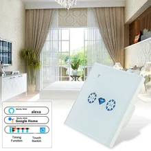 Home Touch Control Smart Curtain Switch Blind Button Electric Garage Roller Shutter Living Room Bedroom Wifi Panel Mobile Phone
