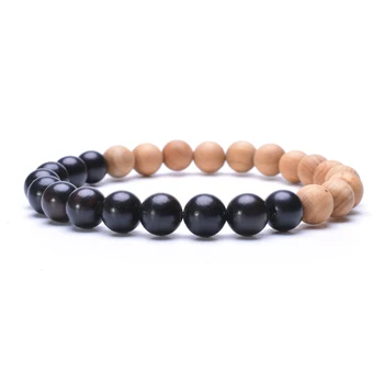 

8mm New Natural Wood Beads Bracelets Men Ethnic Meditation Charm Bracelet Women Prayer Jewelry Yoga Bracelet Homme Gift