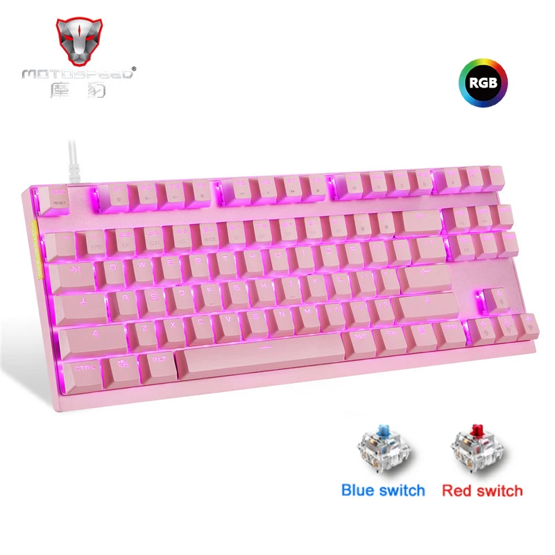 Motospeed CK82 Gaming Mechanical Keyboard RGB LED Backlight USB Wired laser Ergonomics Keyboard For PC computer gamer