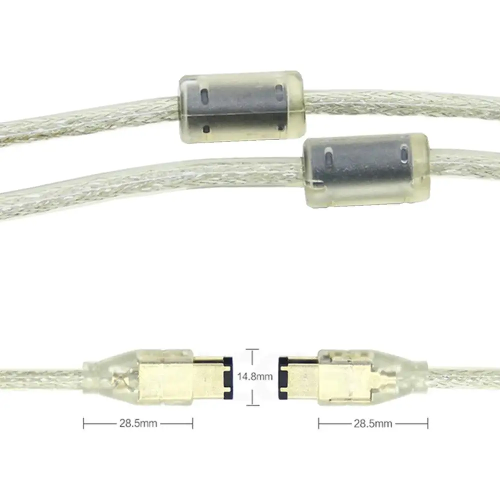 IEEE1394a кабель для передачи данных IEEE 1394 6 P до 6 P 6Pin-6Pin 6 Pin до 6 Pin кабель для промышленной камеры Firewire 400 Мбит/с 1,5 м